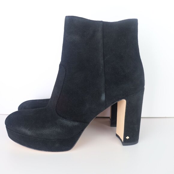 Kate Spade NY Barrett Suede Heel Boots Black 10 - Picture 4 of 16